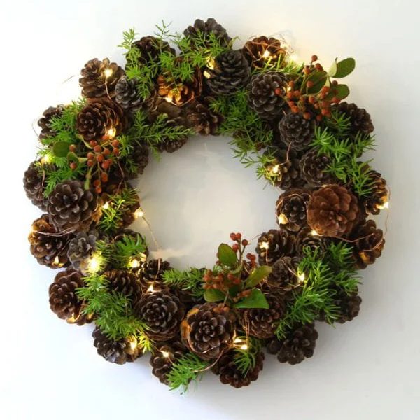 Handmade Pinecone Wreath