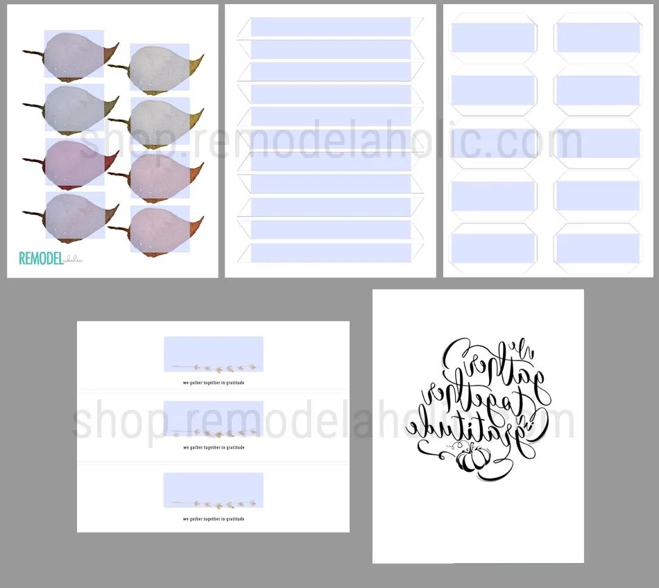 Thanksgiving Printable Placecards With Custom Names, Page Preview #Bekob