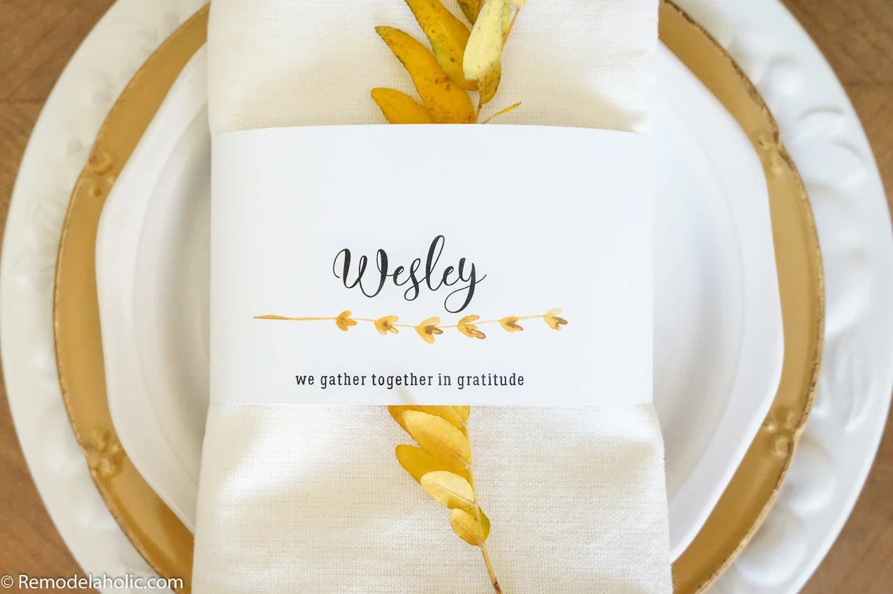 FREE Customizable Place Cards and Thanksgiving Printable Transfer