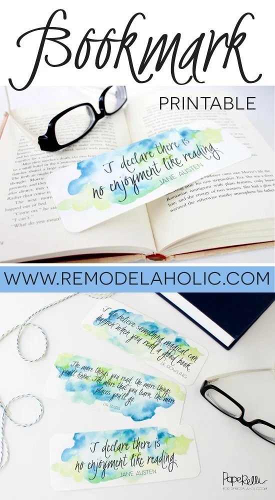 Cutest FREE watercolor printable bookmarks. well fitted for a friend or teacher -- stick it in a new book for an straightforward gift!