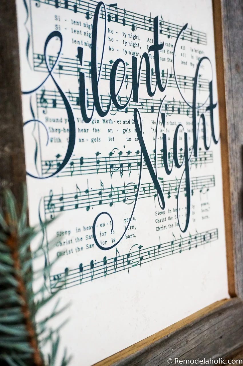 Printable Farmhouse Style Vintage Christmas Sheet Music, Handlettered Christmas Song Art #Bekob