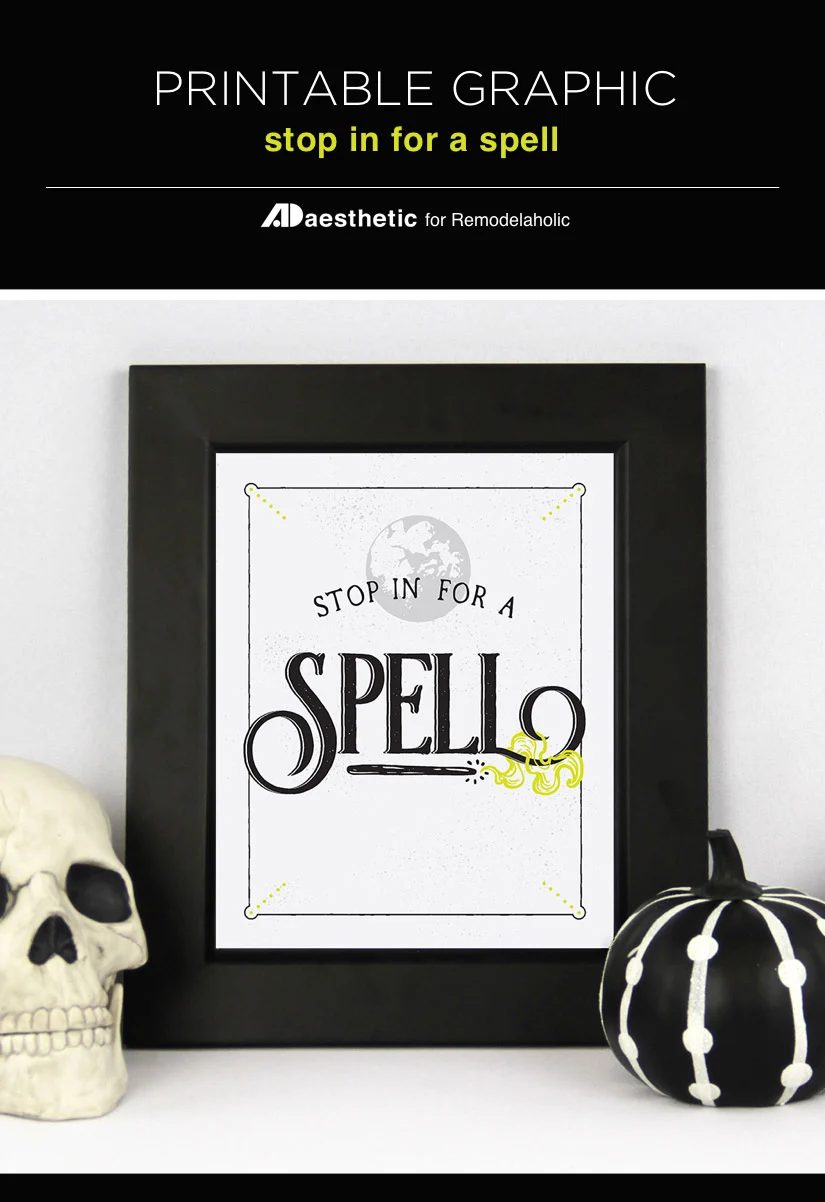 Witchy Halloween Printable, Stop In For A Spell, 4 Art Print Sizes, AD Aesthetic For Bekob