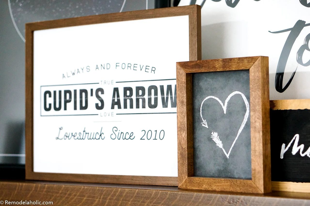 Cupid’s Arrow Personalized Anniversary Ready-to-print Art Set for Valentine’s Day