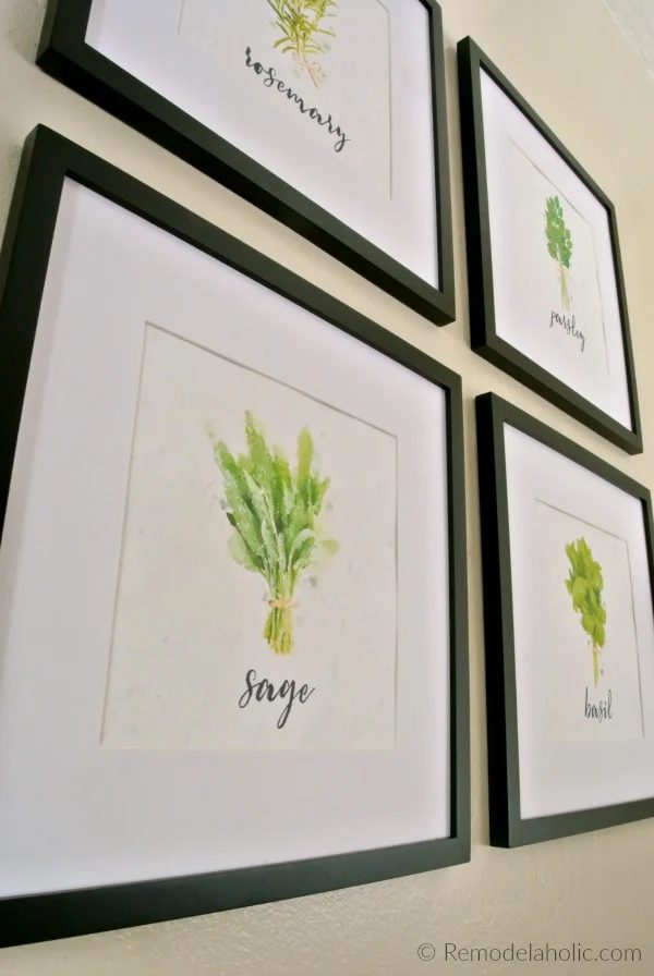 Printable Set Of Four Watercolor Kitchen Herbs For straightforward Wall Decor #Bekob