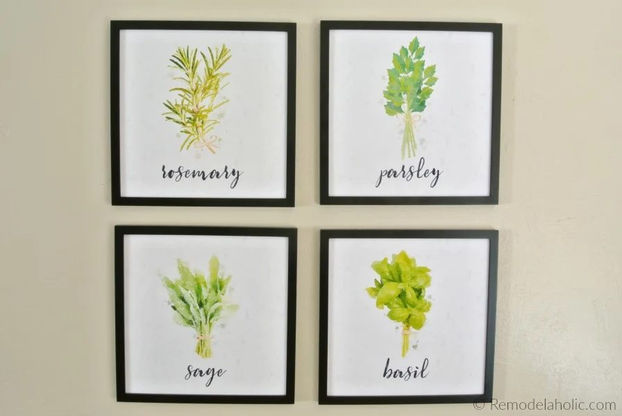 12x12 Print At Home Kitchen Art Set Watercolor Herb Printables Digital Download #Bekob