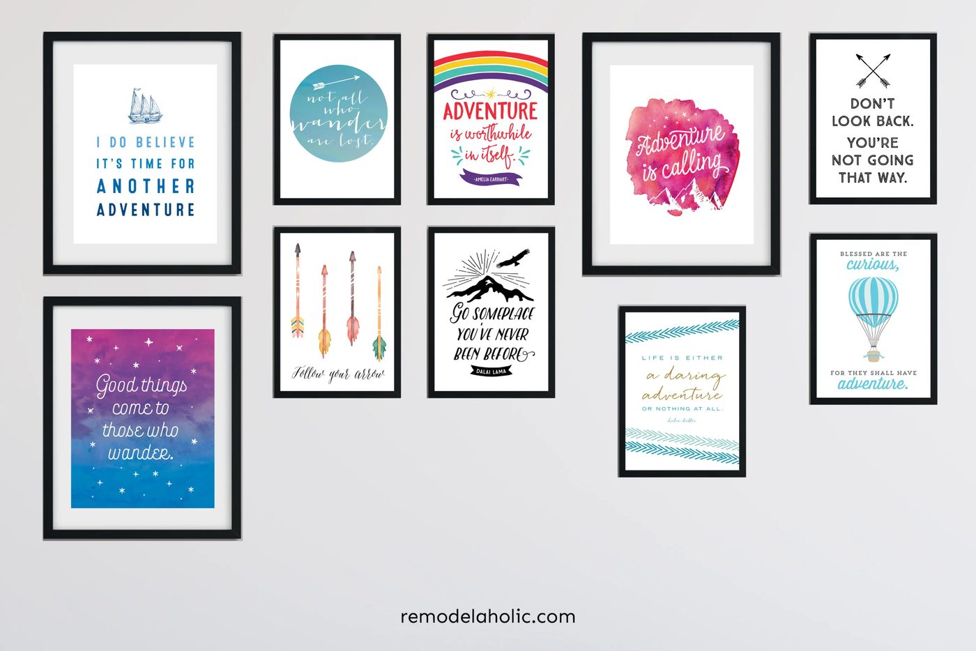Travel Gallery Wall Quotes Printable Art Pack Bekob