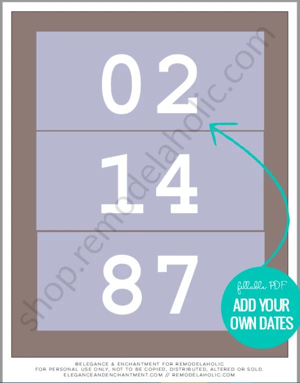 Custom Anniversary Date Art Printable, Fillable PDF #Bekob