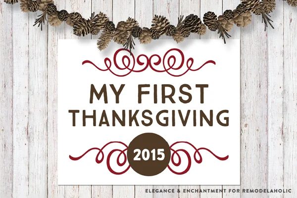 Create memorable and professional looking photos with these free printable Baby’s First Holiday Signs! Designs for Thanksgiving, Christmas and Hanukkah 2015 and the 2016 New Year a