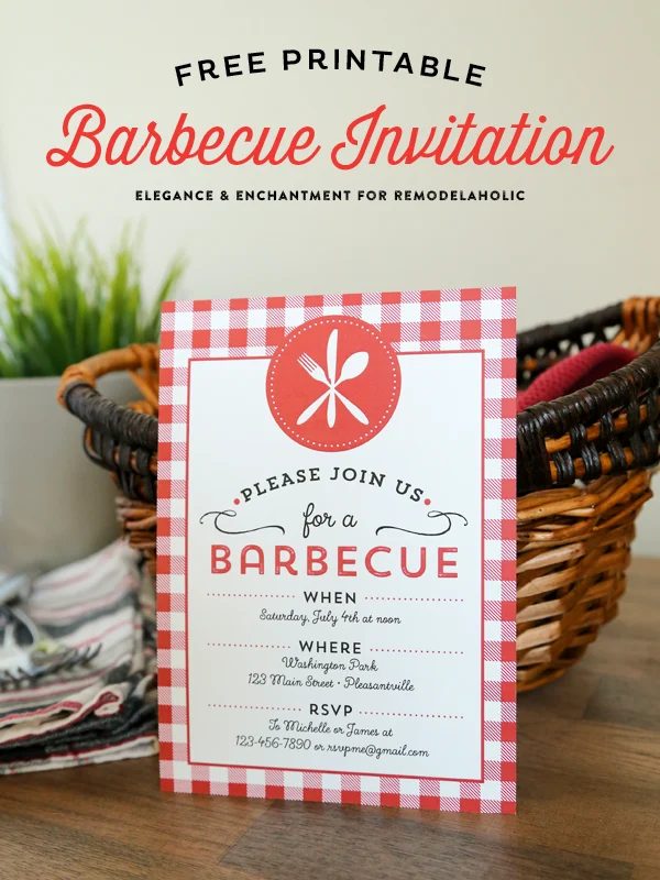 Celebrate summer with a good old fashioned barbecue! Download this free printable BBQ Invitation and customize with your own details. Design by Elegance & Enchantment for Bekob.