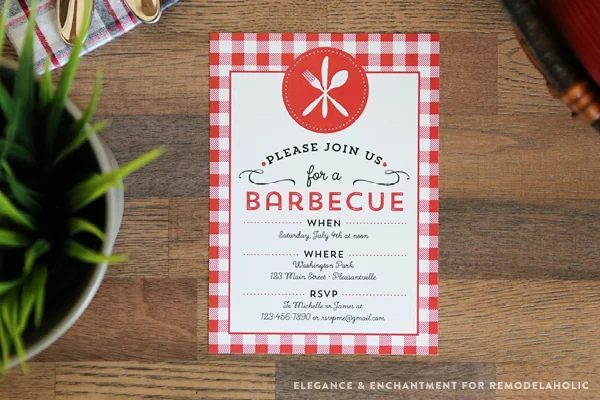 Celebrate summer with a good old fashioned barbecue! Download this free printable BBQ Invitation and customize with your own details. Design by Elegance & Enchantment for Bekob.