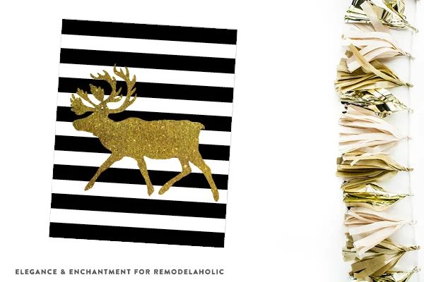 Elk Crossing | Black and Gold Christmas Holiday Printables