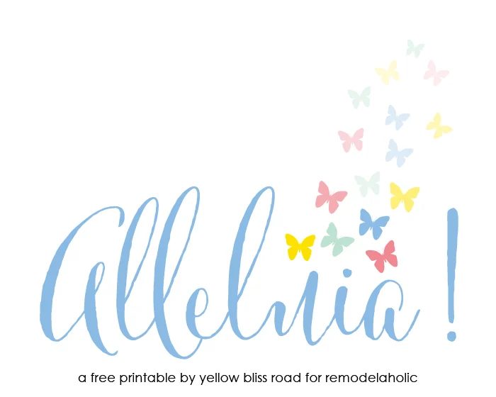 Alleluia Easter Printable by Yellow Bliss Road for Bekob