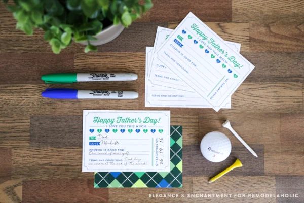 Free Printable Coupons for Father’s Day! Print a bunch and present dad with a meaningful and unique gift. // Design by Elegance & Enchantment for Bekob