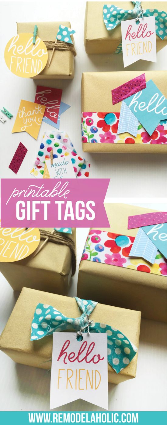 These free printable gift tags make cute gift wrapping straightforward! Plain paper with string or washi tape and a cute tag = perfection