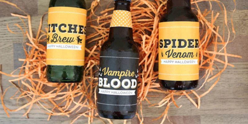 Ready-to-print Halloween Party Bottle Labels