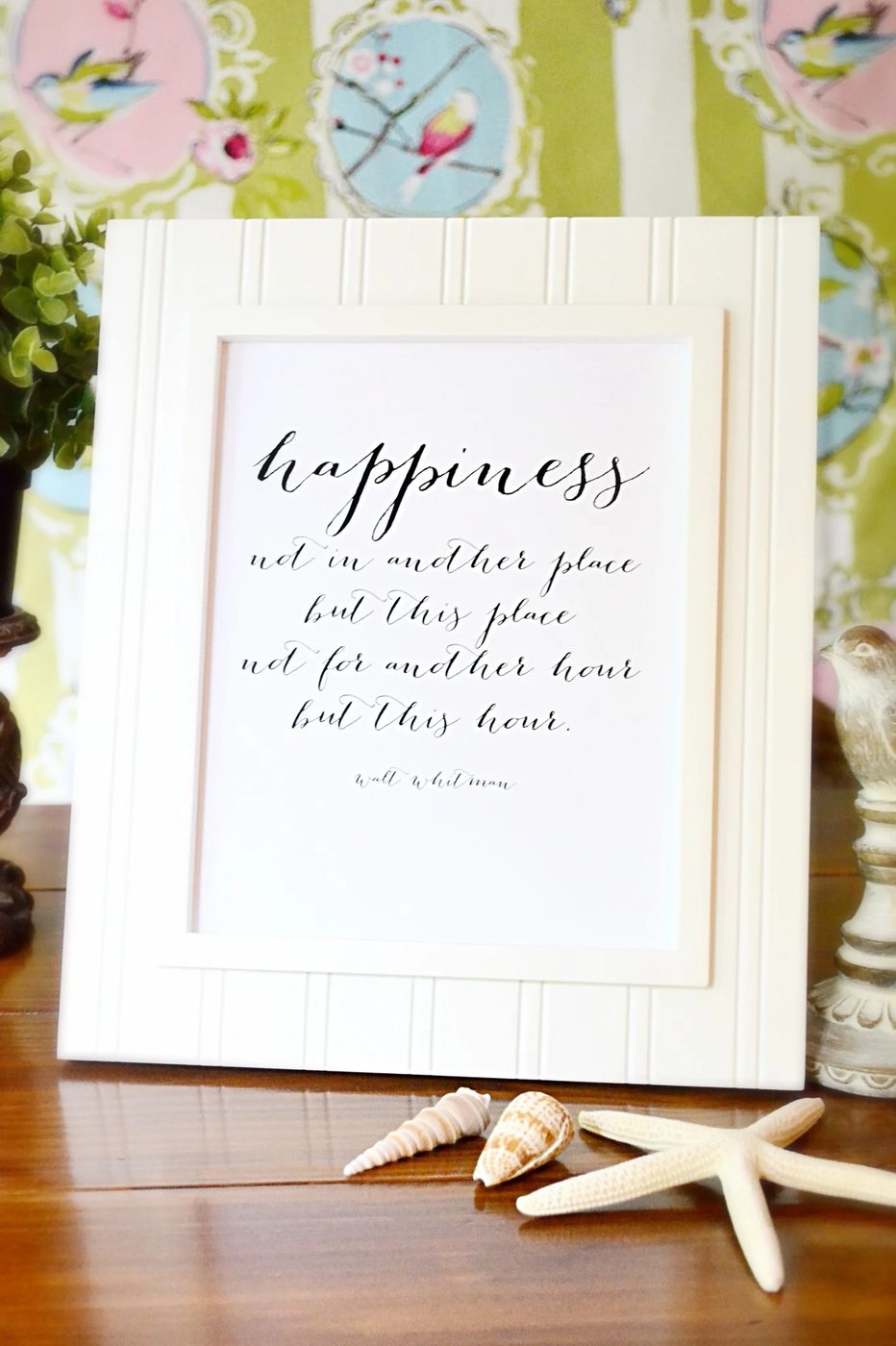 Happiness Printable, Walt Whitman Quote