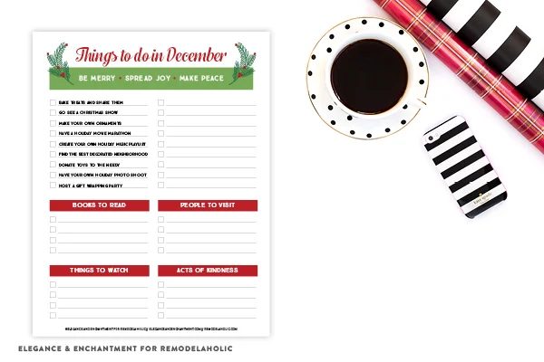 Enjoy this free printable holiday activity planner, pre-filled with things to do in the month of December and room to write in your own. There is also room for books you want to re