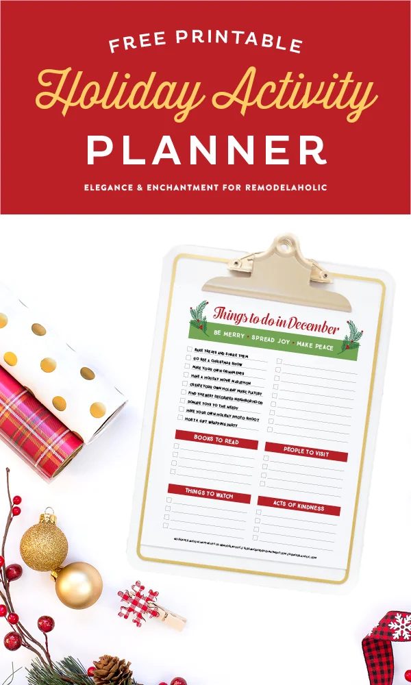Free Printable Christmas Holiday Activity Planner
