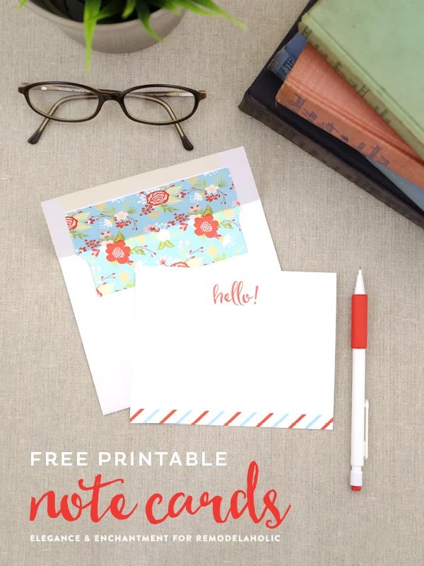 Free Printable Note Cards // Set of four colorful flat cards // Designed by Elegance & Enchantment for Bekob.com