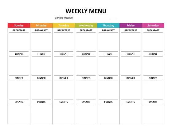 menu planning for a week, plus other household organizing printables Gone Like Rainbows