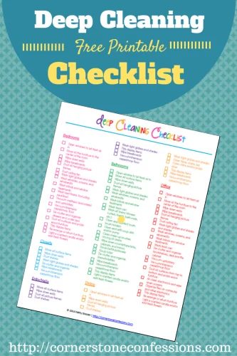 cleaning list of deep cleaning jobs to be done, Cornerstone Confessions