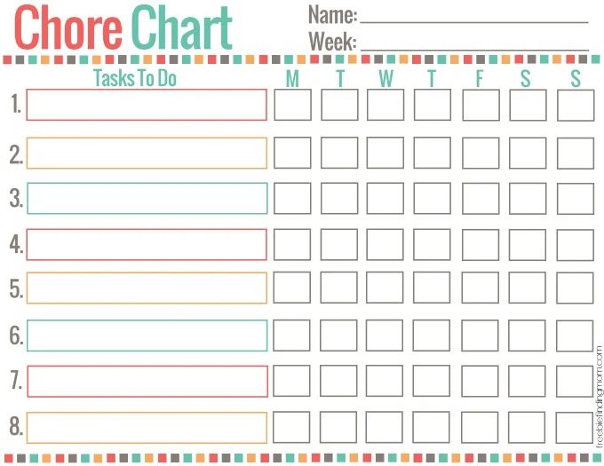 chore chart weekly printable, Freebie Finding Mom