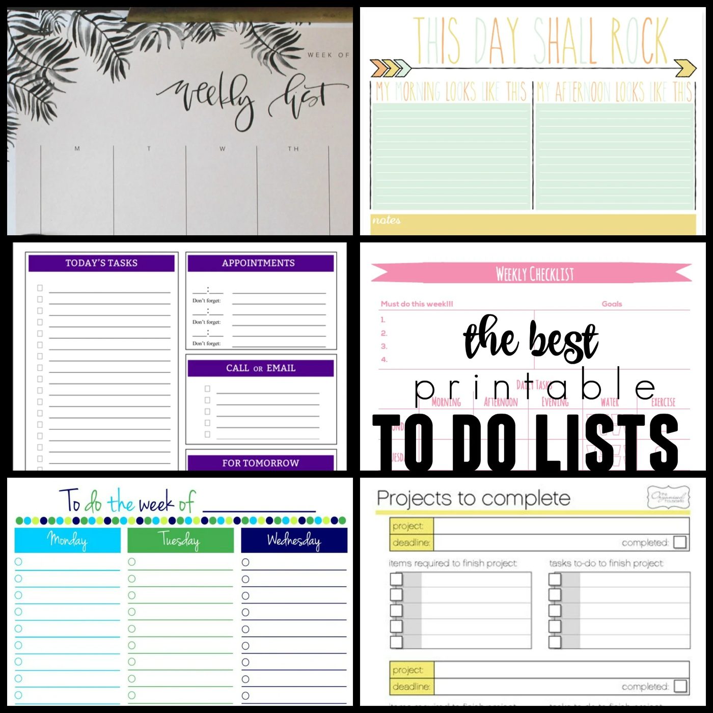 Best printable to do lists, free @Bekob