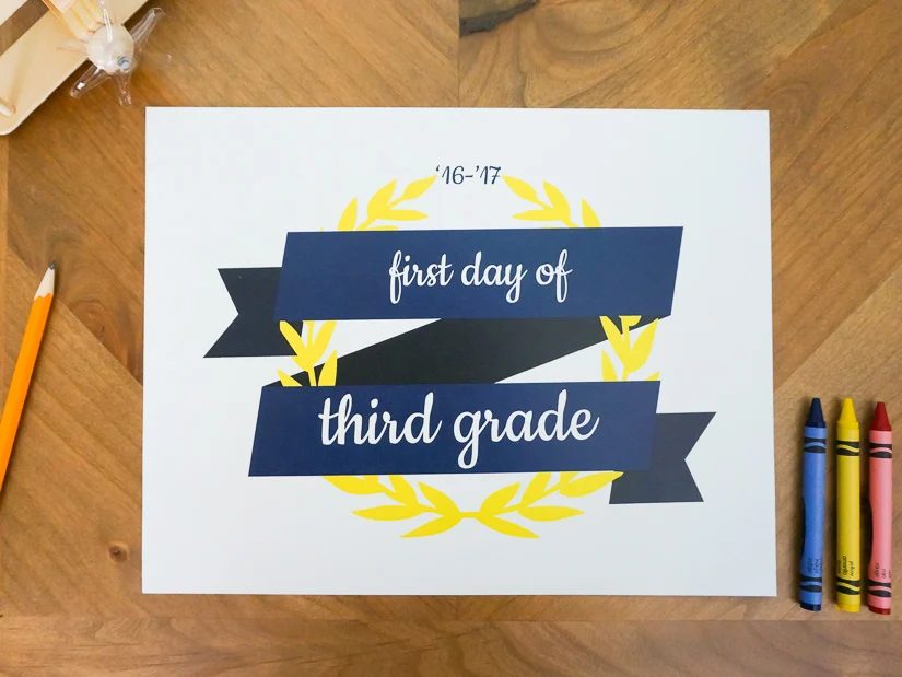 Ready-to-print Set: First Day of School Signs