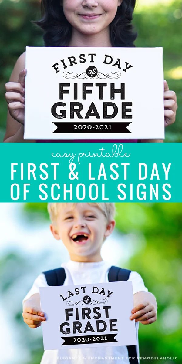 straightforward Printable First Day Of School Signs With Matching Last Day Signs #Bekob