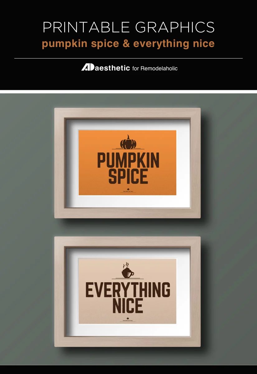 Fall Printable, Pumpkin Spice Printable Wall Decor Set Of 2, Pumpkin Spice And Everything Nice, AD Aesthetic For Bekob