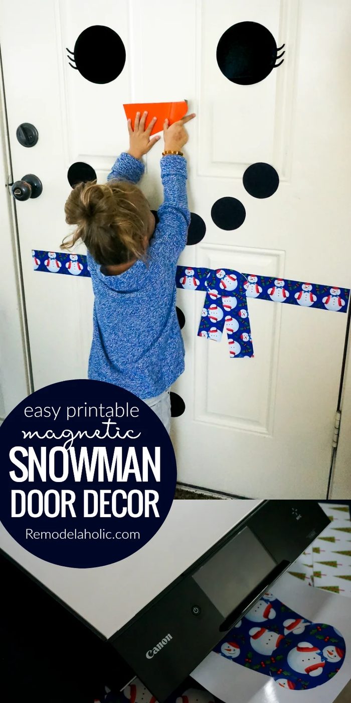 Do you want to build a snowman? It's straightforward to build again and again with this free printable snowman decor set, printed on magnetic paper for straightforward rearranging.