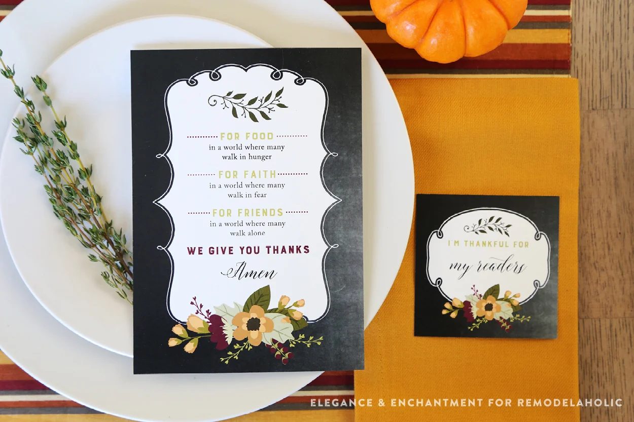 Printable Thanksgiving Prayer Card Thanksgiving Printable Bundle For Bekob