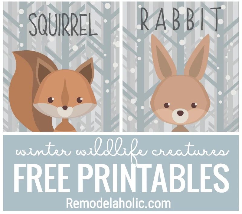 FREEBIE! Adorable Winter Wildlife Creatures Free Printables. Great For Gift Tags, Wall Art, And So Much More At Bekob.com