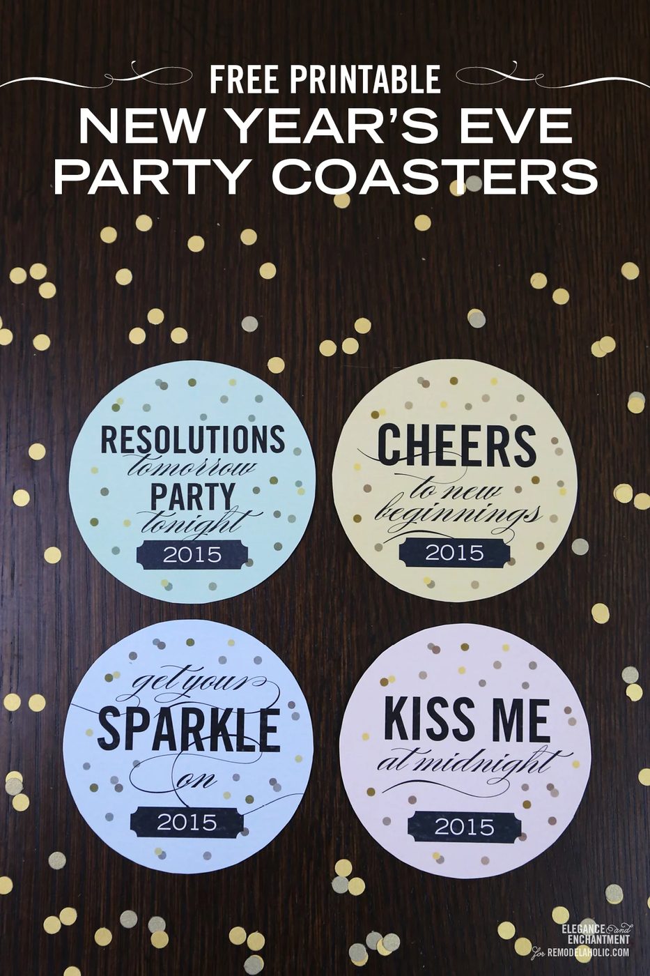 Free Printable New Year's Eve Party Drink Coasters