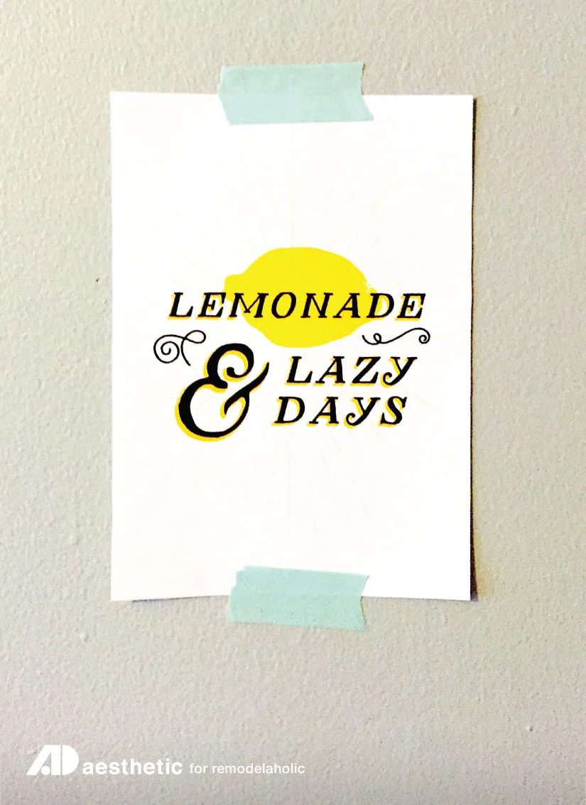 Lemonade & Lazy Days FREE Summer Printable by AD Aesthetic for Bekob.com
