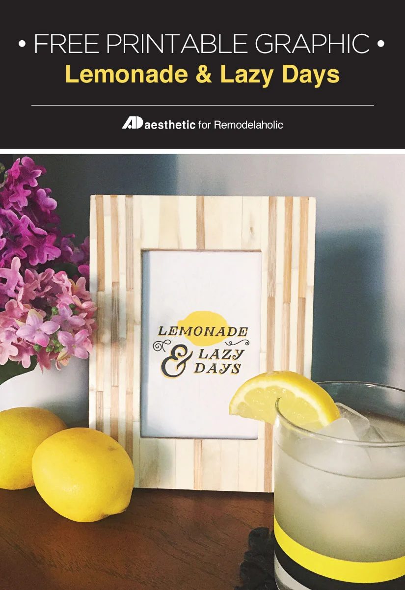 Free summer printable! Lemonade and lazy days art print, available in 4 different sizes. Great for a seasonal gallery wall! Designed by ADAesthetic for Bekob.com