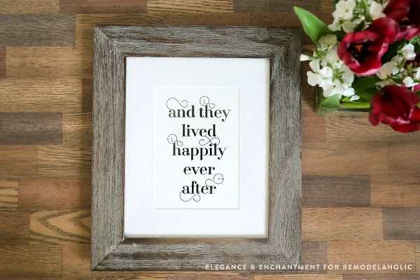 Fancy Typographic Word Art Printables For Couples | and they lived happily ever after
