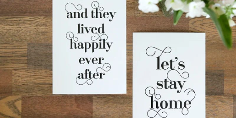 Typographic Word Art Prints for Couples