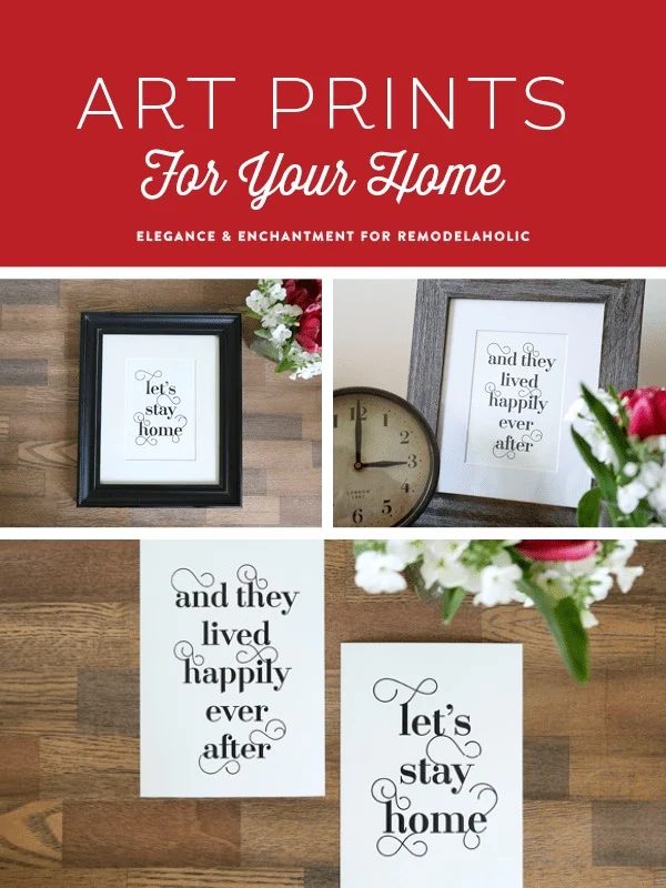 Typographic Word Art Printable Set For Couples, Let's Stay Home, Happily Ever After #Bekob