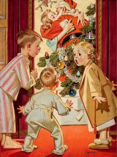 I saw Mommy kissing Santa Clause! vintage print image from I am a Child on Bekob