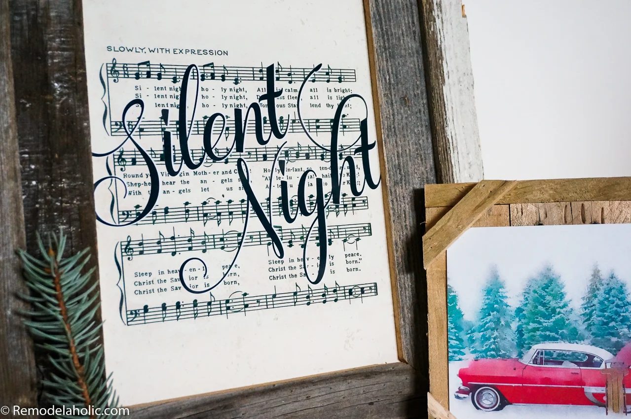 Printable Farmhouse Style Vintage Christmas Sheet Music, Handlettered Christmas Song Art #Bekob