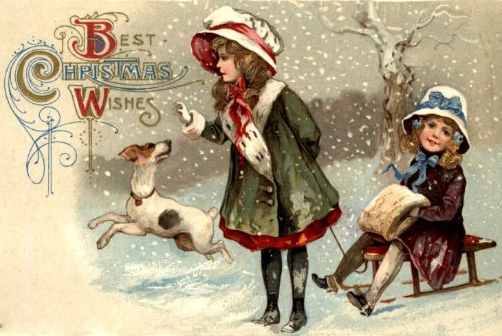 printable vintage Christmas cards and images via Bumblebutton on Bekob