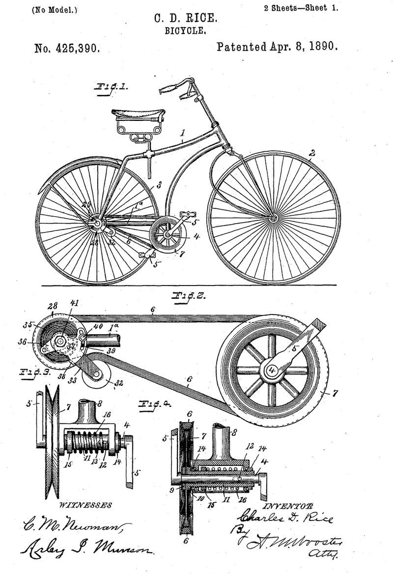 Vintage Printable Bicycle Diagram