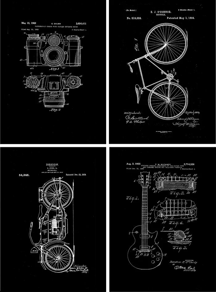 20+ Free Vintage Printable Blueprints and Diagrams