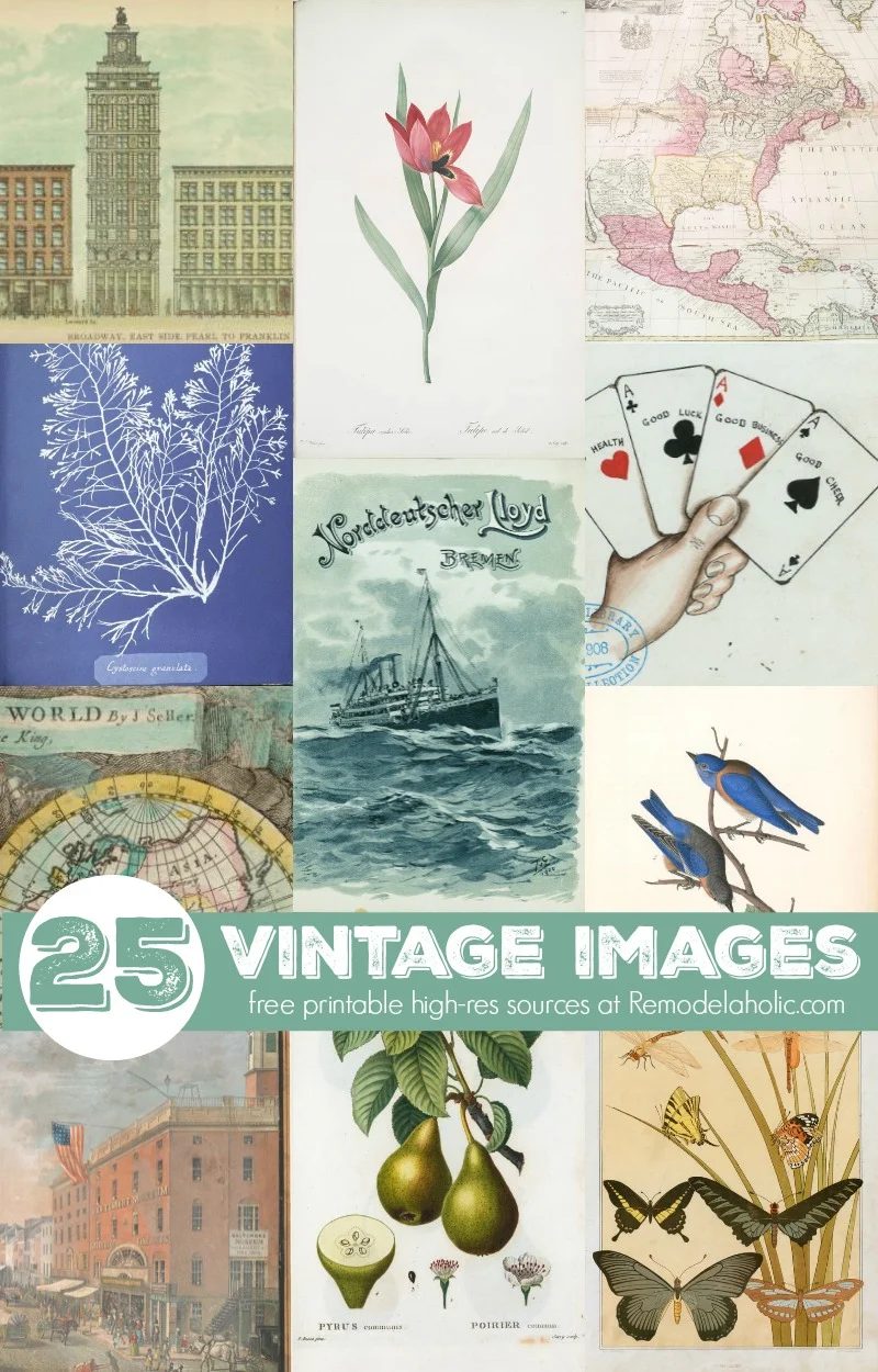 Free printable high resolution vintage images from book pages and more via NYPL, sources at @Bekob