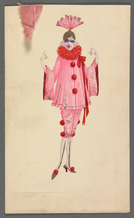 vintage red women's costume art NYPL