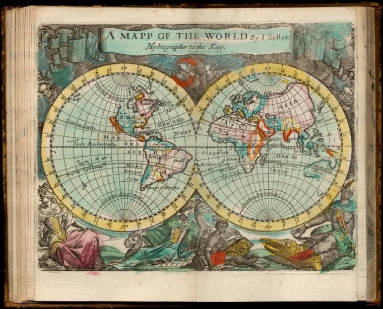 vintage map of the world NYPL