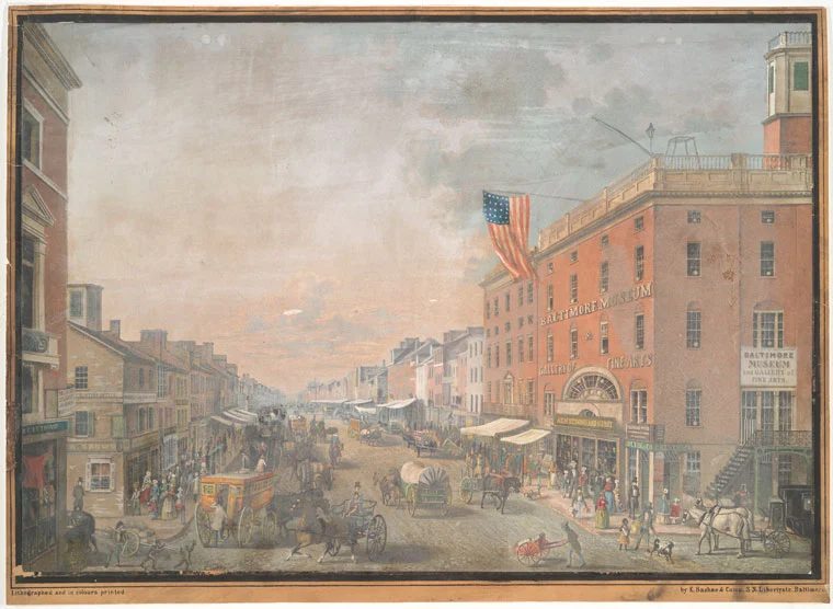 vintage print of historic Baltimore NYPL