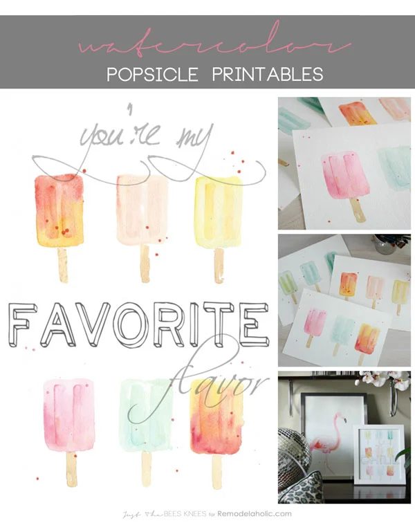 Summer Printable Popsicle Wall Art Set, Instant Download PDF, Sarah Langtry For Bekob