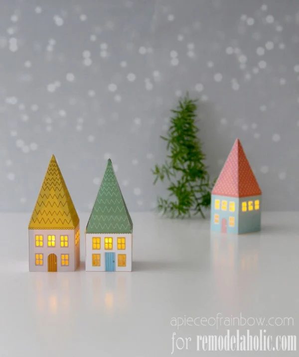 paper house luminary free patterns - A Piece of Rainbow on @Bekob